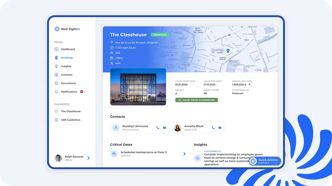 Property management system interface